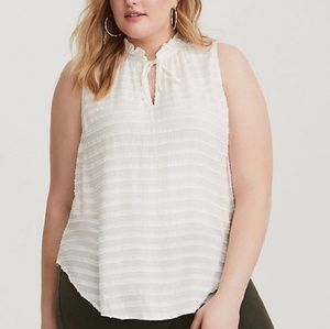 Torrid textured ruffle trim tank (1X)